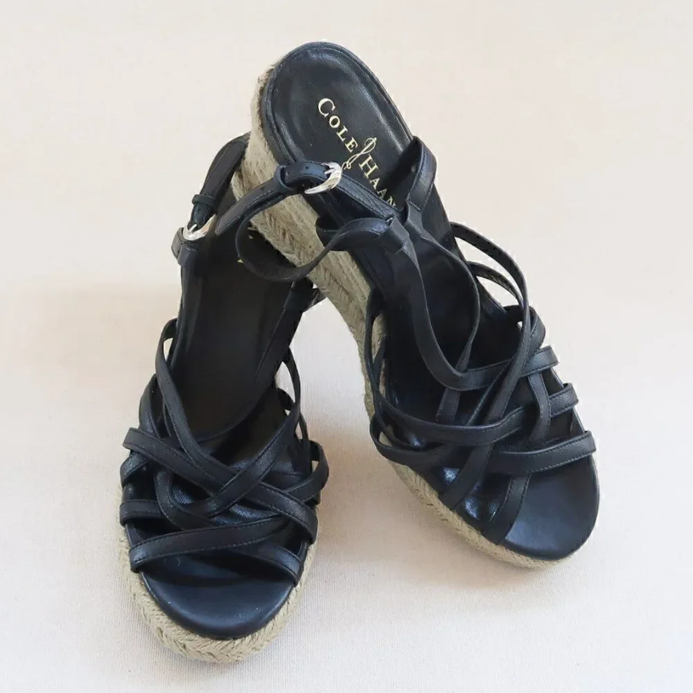 Cole Haan Leather Sandal Wedges Size 9